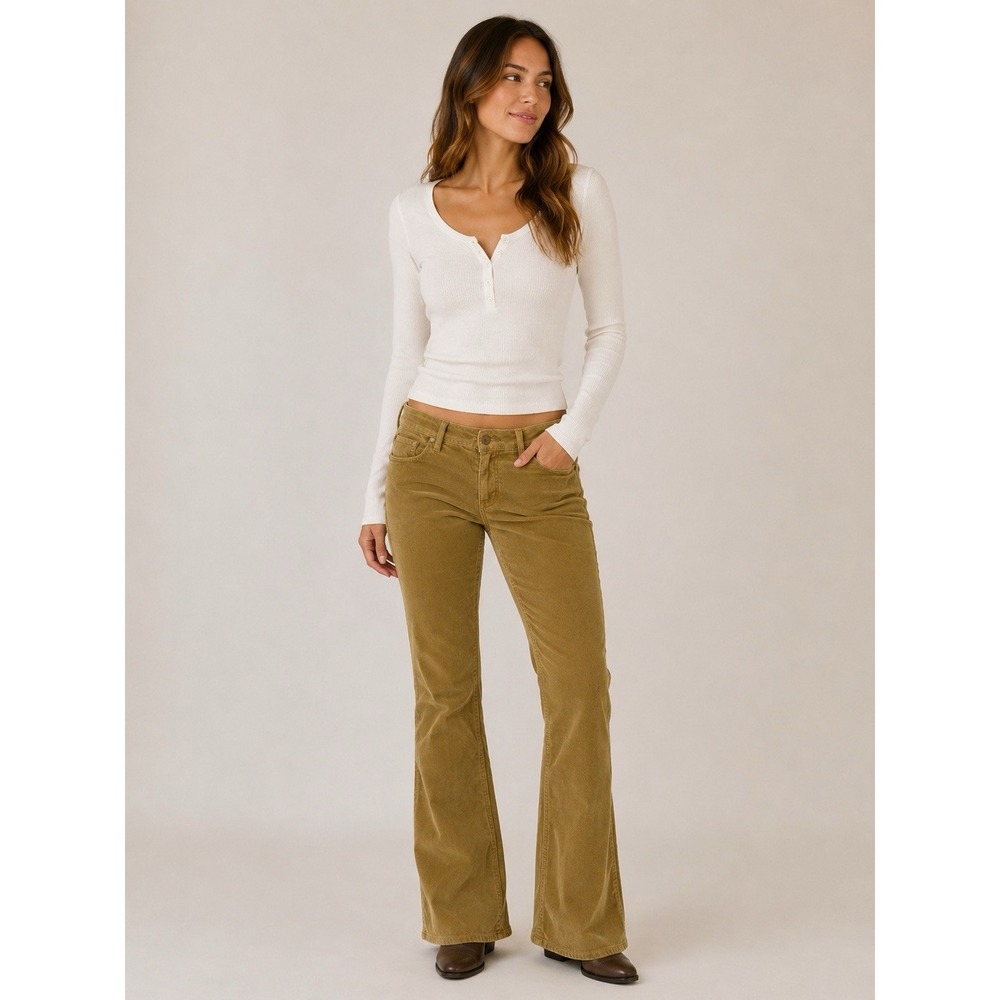 Goldsign Mustard Corduroy Pants 32 Bootcut Y2K Retro Vintage 90s Streetwear Chic